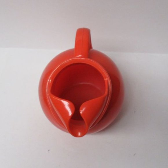 Anchor Hocking Fired On Orange RAINBOW 5 1/2 Tilt Ball Ice Lip Juice Jug Pitcher - Picture 4 of 5